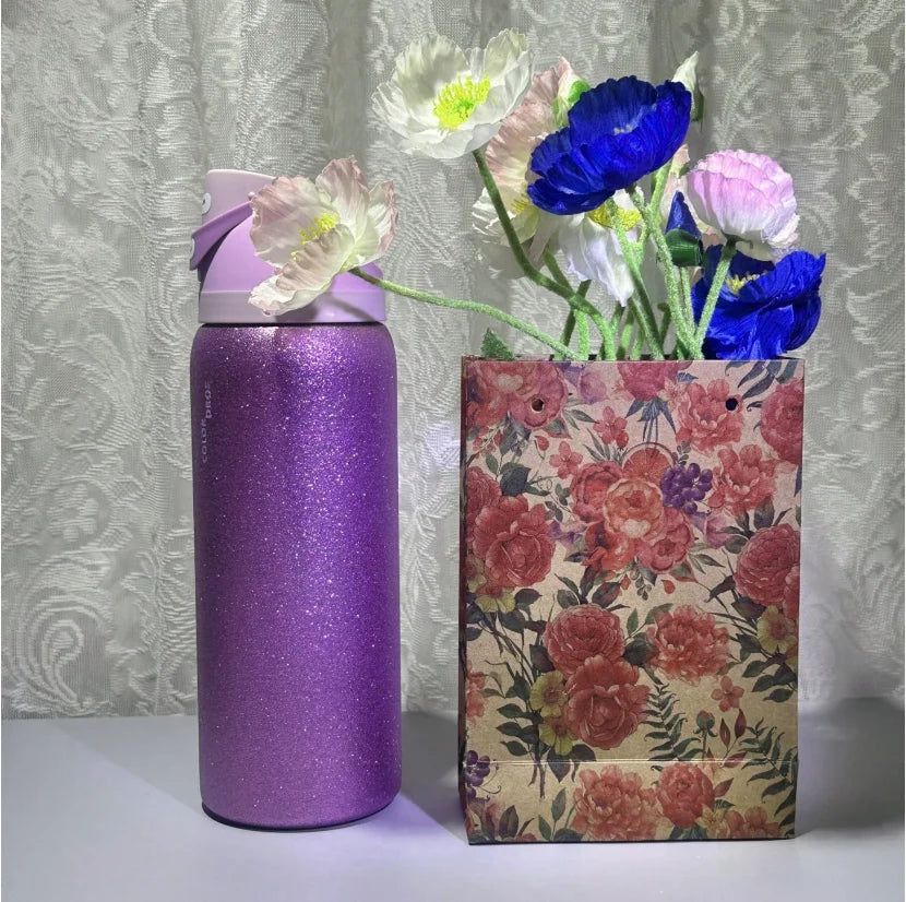 OWALAs 32 Oz/24 Oz So Eggstra Limited Edition Shimmery Purple Water Bottle
