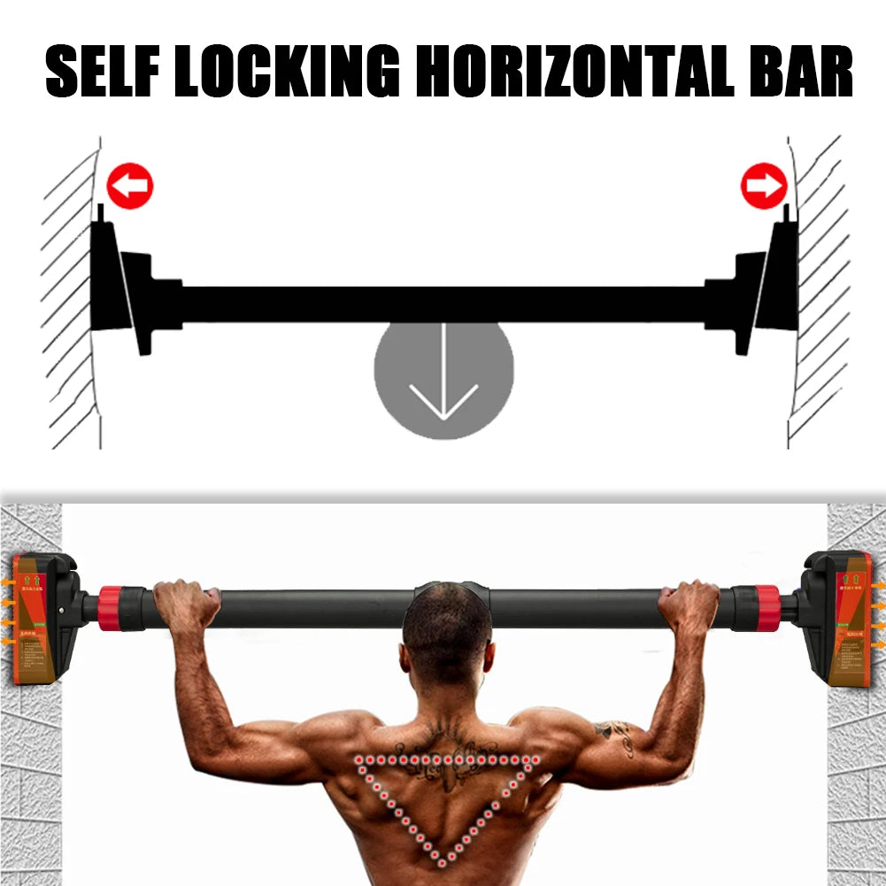 Strength Training Pull-up Bars with Level Gauge 69-92cm Adjustable Width 200kg Max Load