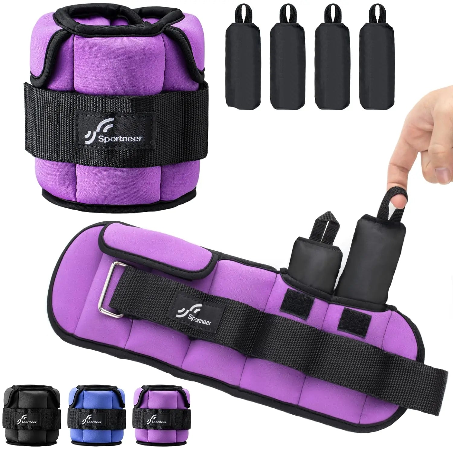 Sportneer Adjustable Wrist and Ankle Weights for Women and Men 1 Pair