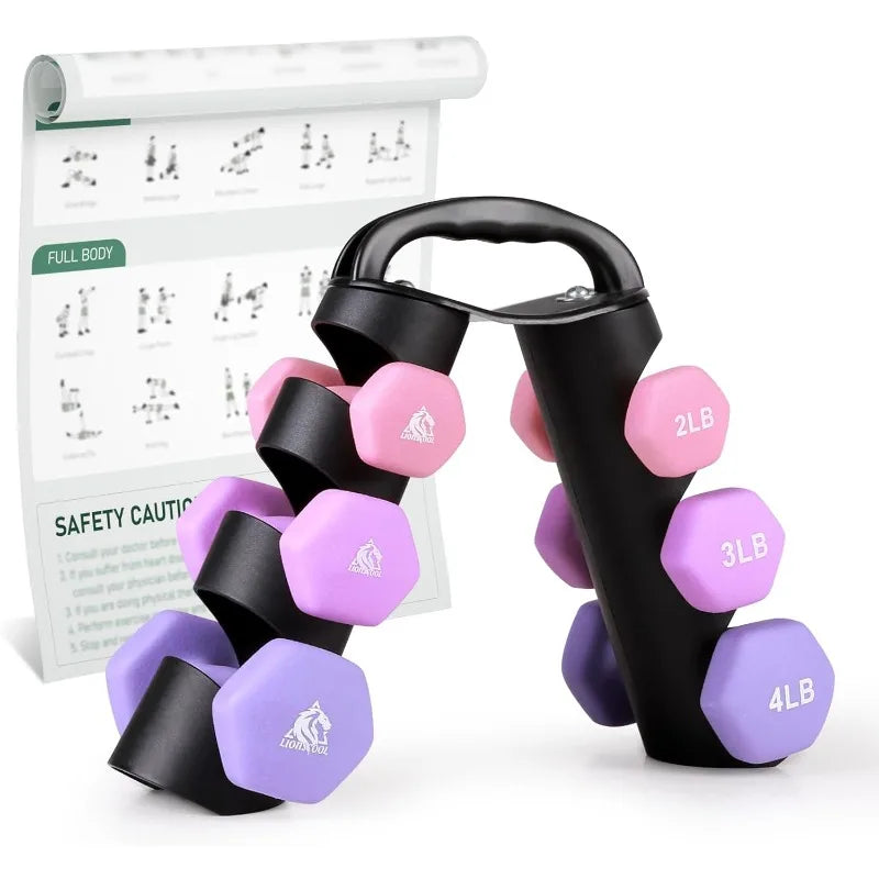 LIONSCOOL Set of 2 Neoprene Coated Dumbbell Hand Weights