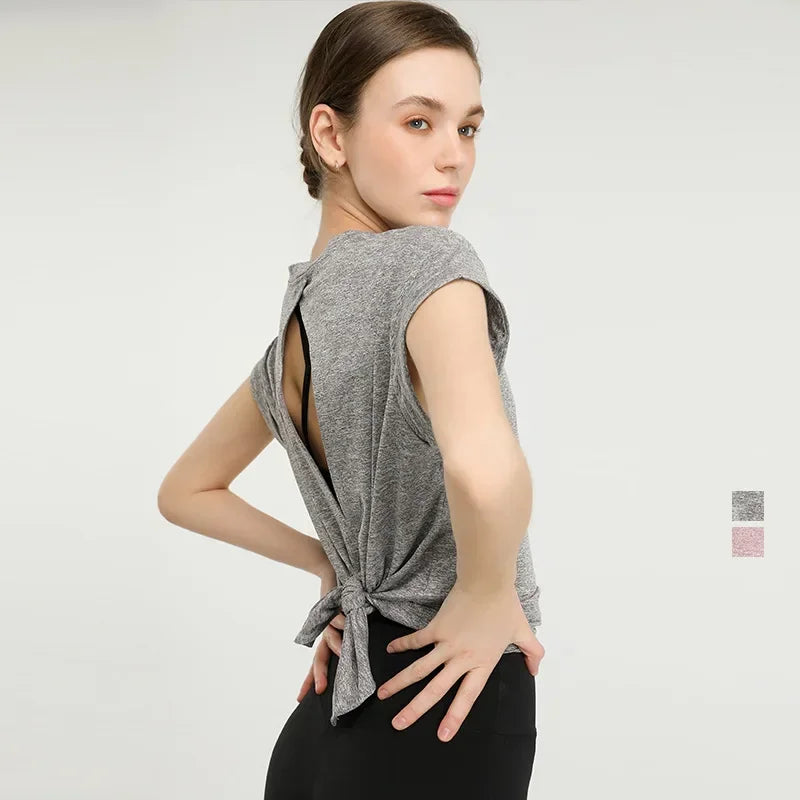Sport T-shirt Fashion Yoga Keyhole Back