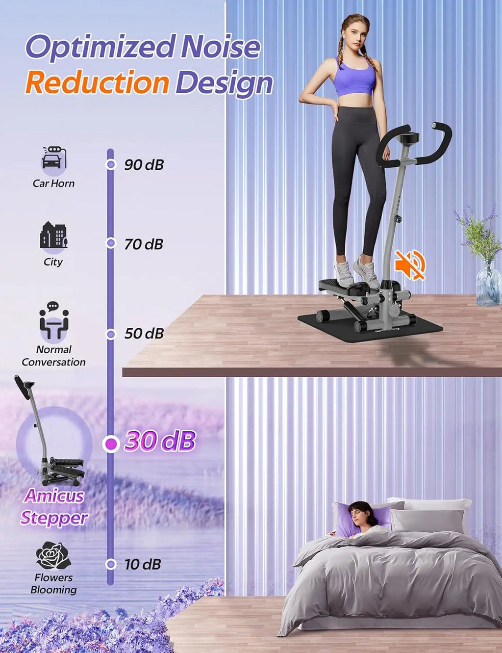 Mini Stepper with Handlebar and Resistance Band