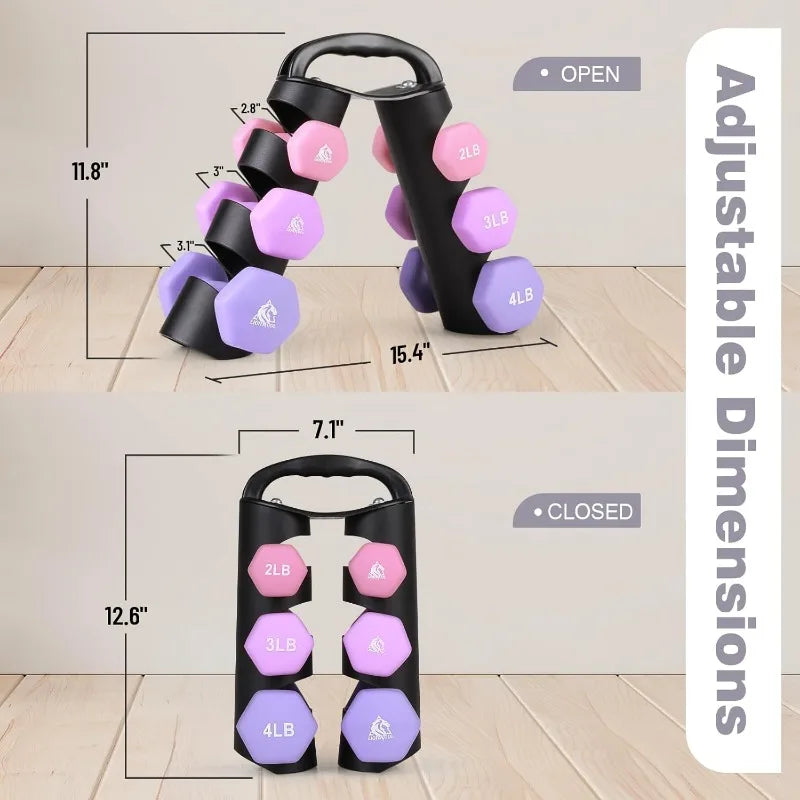 LIONSCOOL Set of 2 Neoprene Coated Dumbbell Hand Weights
