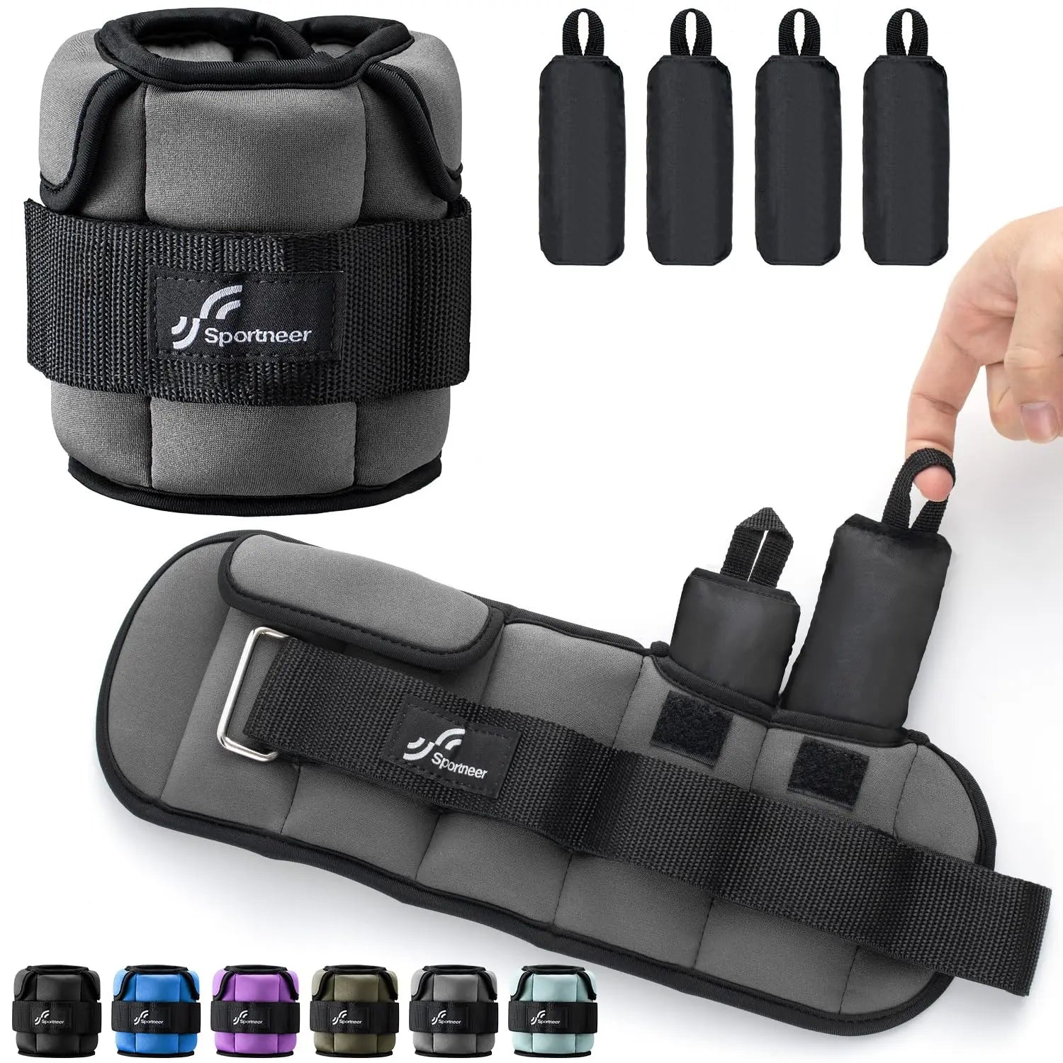 Sportneer Adjustable Wrist and Ankle Weights for Women and Men 1 Pair