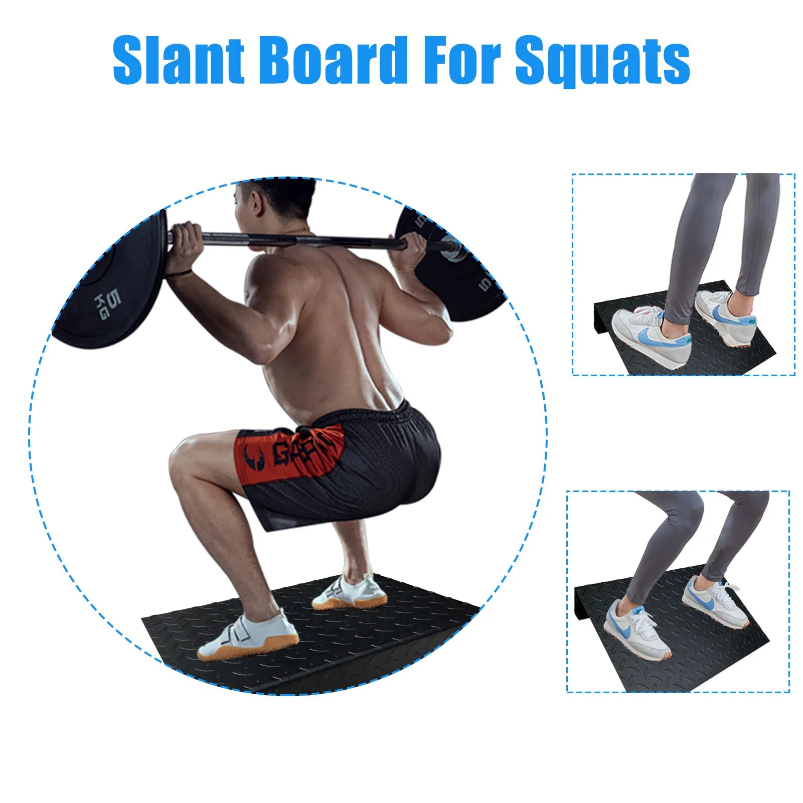 Heavy Duty Steel Extra Wide Slant Board Calf Raise Platform Non-Slip Squat Wedge Calf Stretcher for Squat and Weightlifting