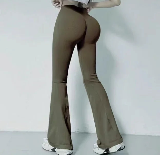 Bell Bottom Yoga Pants, High-waisted and Fast Drying