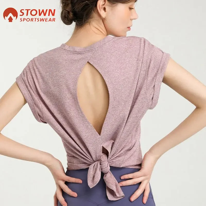 Sport T-shirt Fashion Yoga Keyhole Back