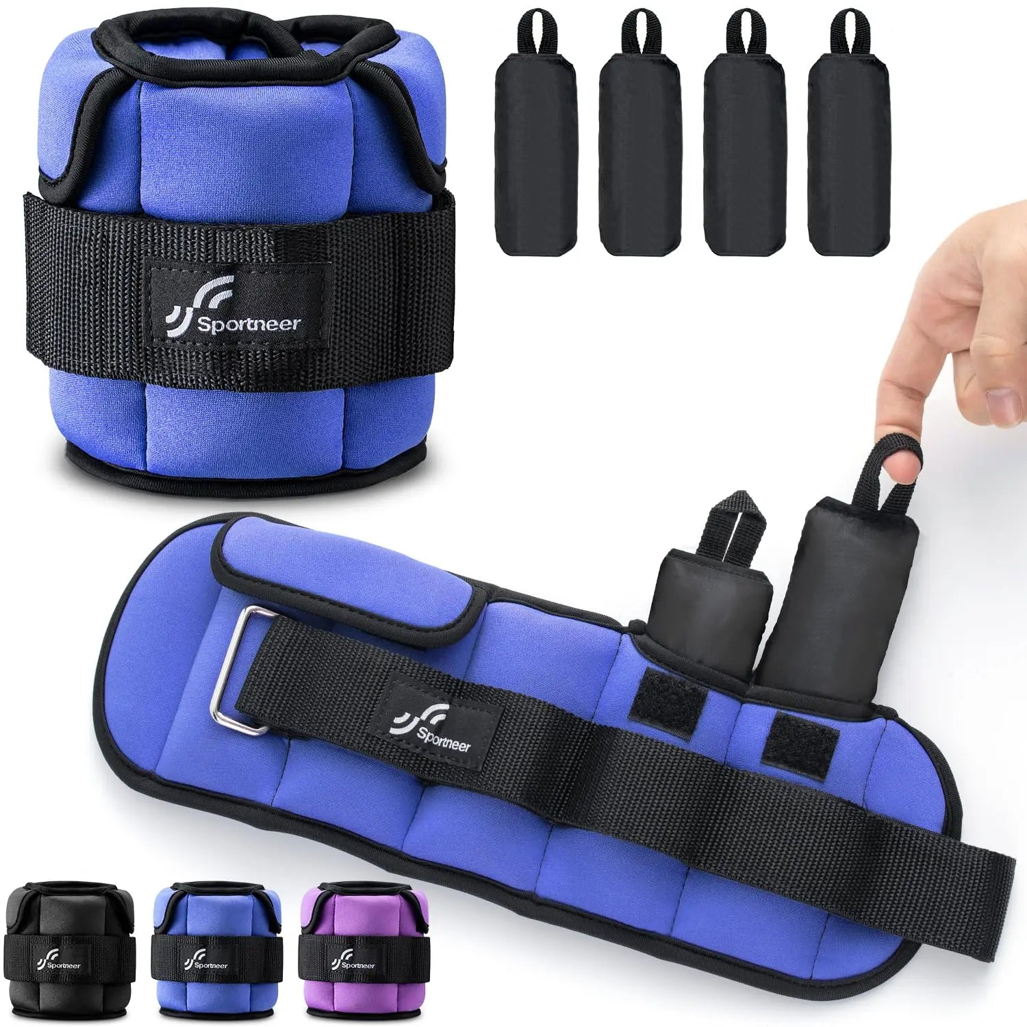 Sportneer Adjustable Wrist and Ankle Weights for Women and Men 1 Pair