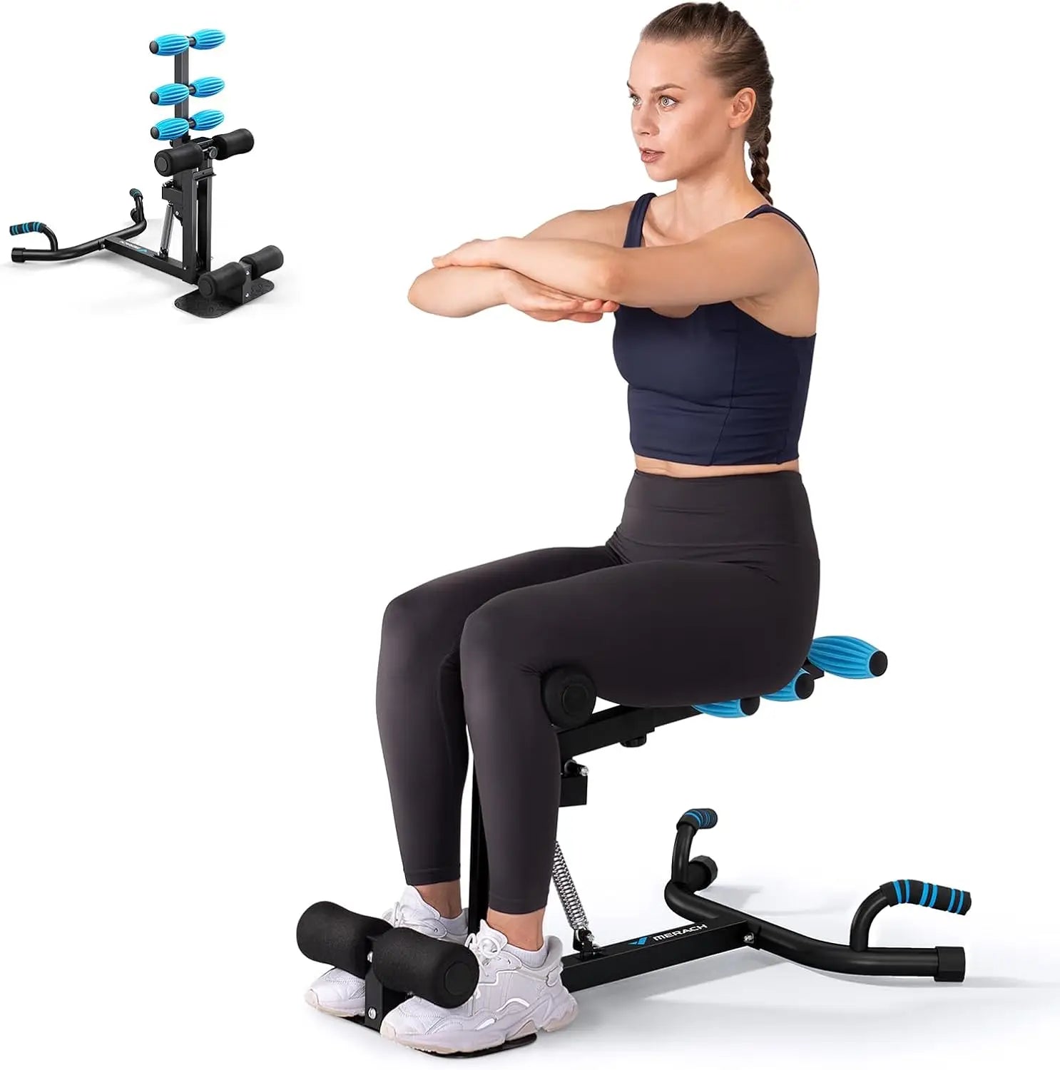 Deep Squat Machine for Women, Adjustable Glutes Trainer Machine, Core Leg Push Up Workout Machine for Home Gym