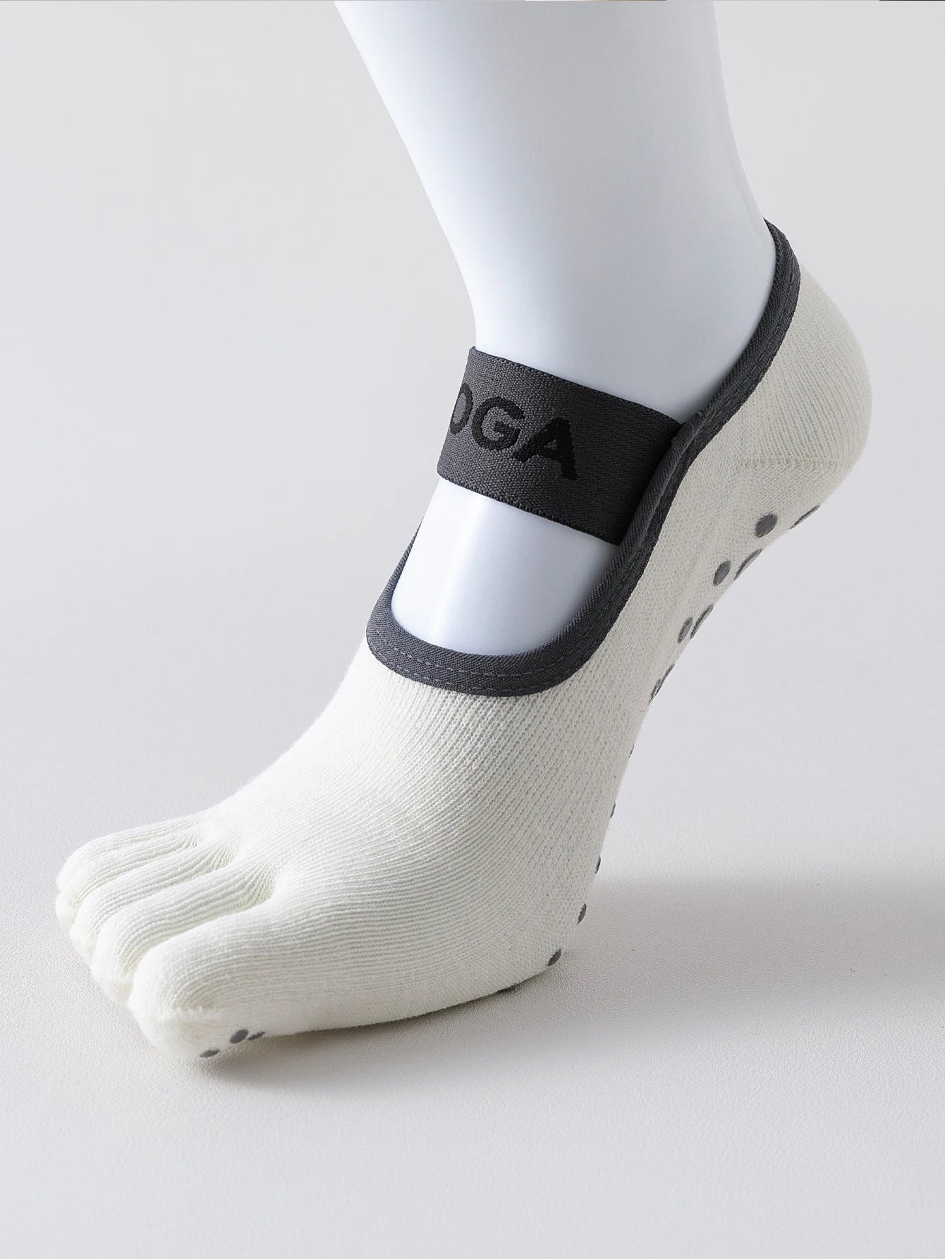 1 Pair of Women's Five Finger Anti Slip Cotton Yoga Socks