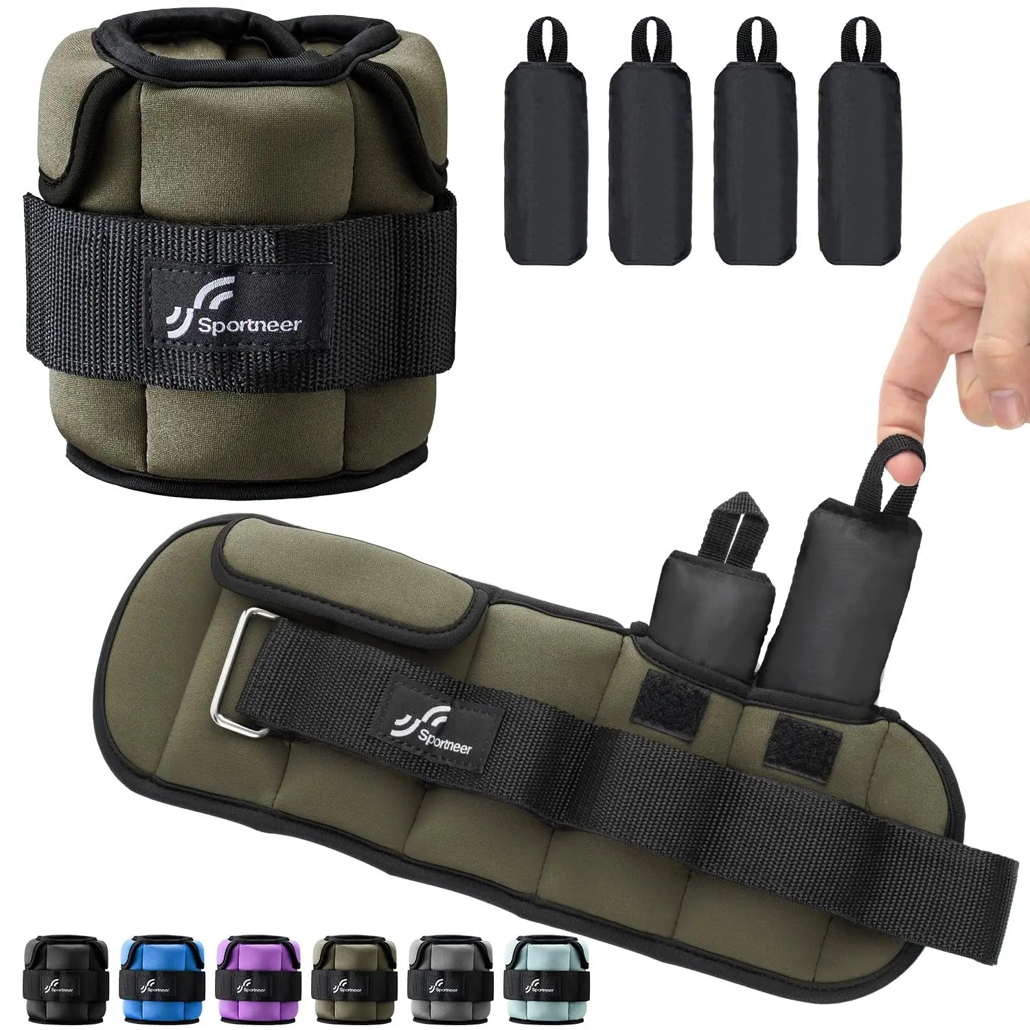 Sportneer Adjustable Wrist and Ankle Weights for Women and Men 1 Pair