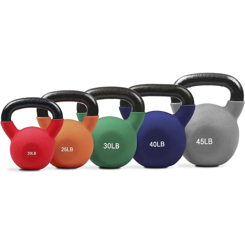 RitFit Neoprene Coated Solid Cast Iron Kettlebell 5 10 15 20 25 30 35 40 45 50 LB