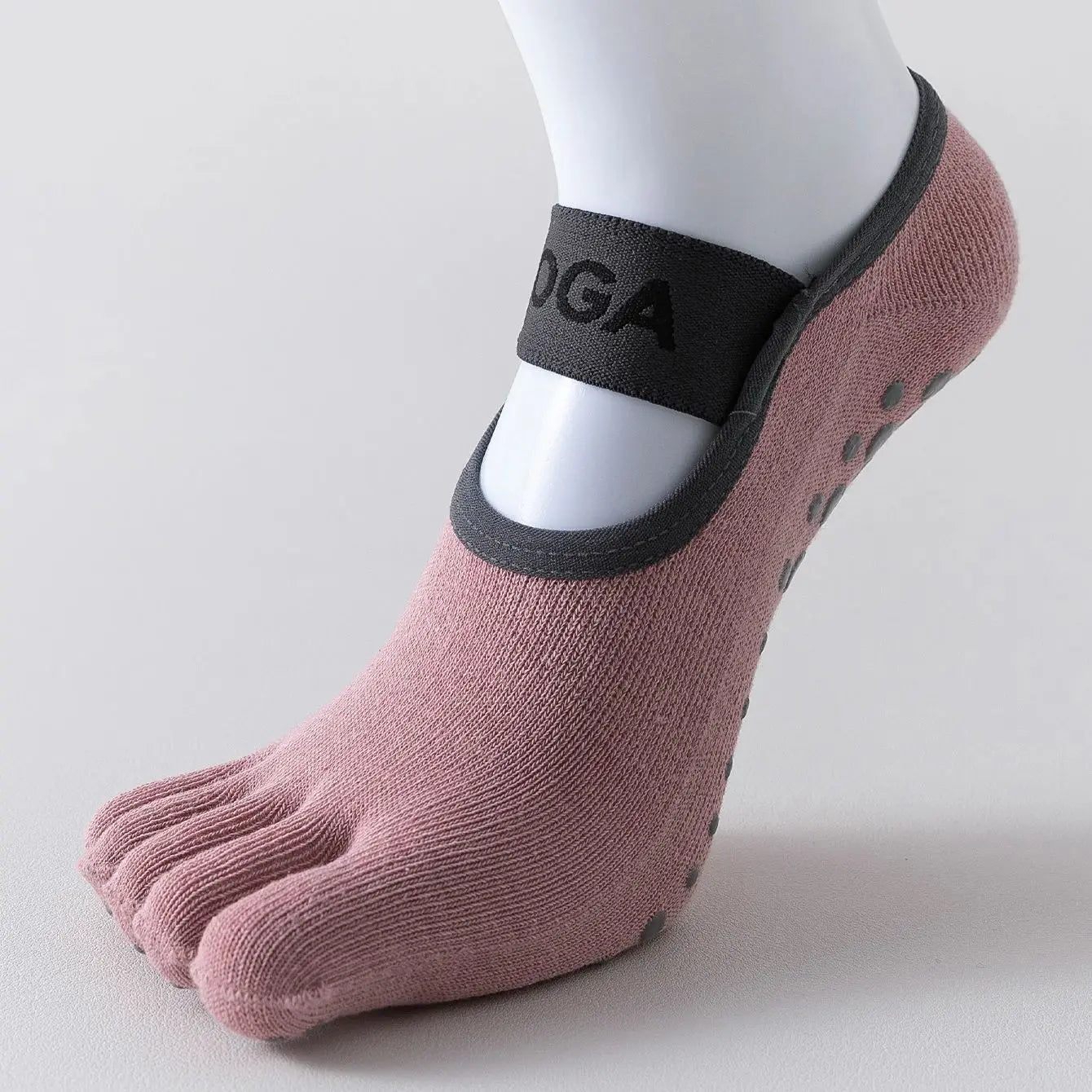 1 Pair of Women's Five Finger Anti Slip Cotton Yoga Socks