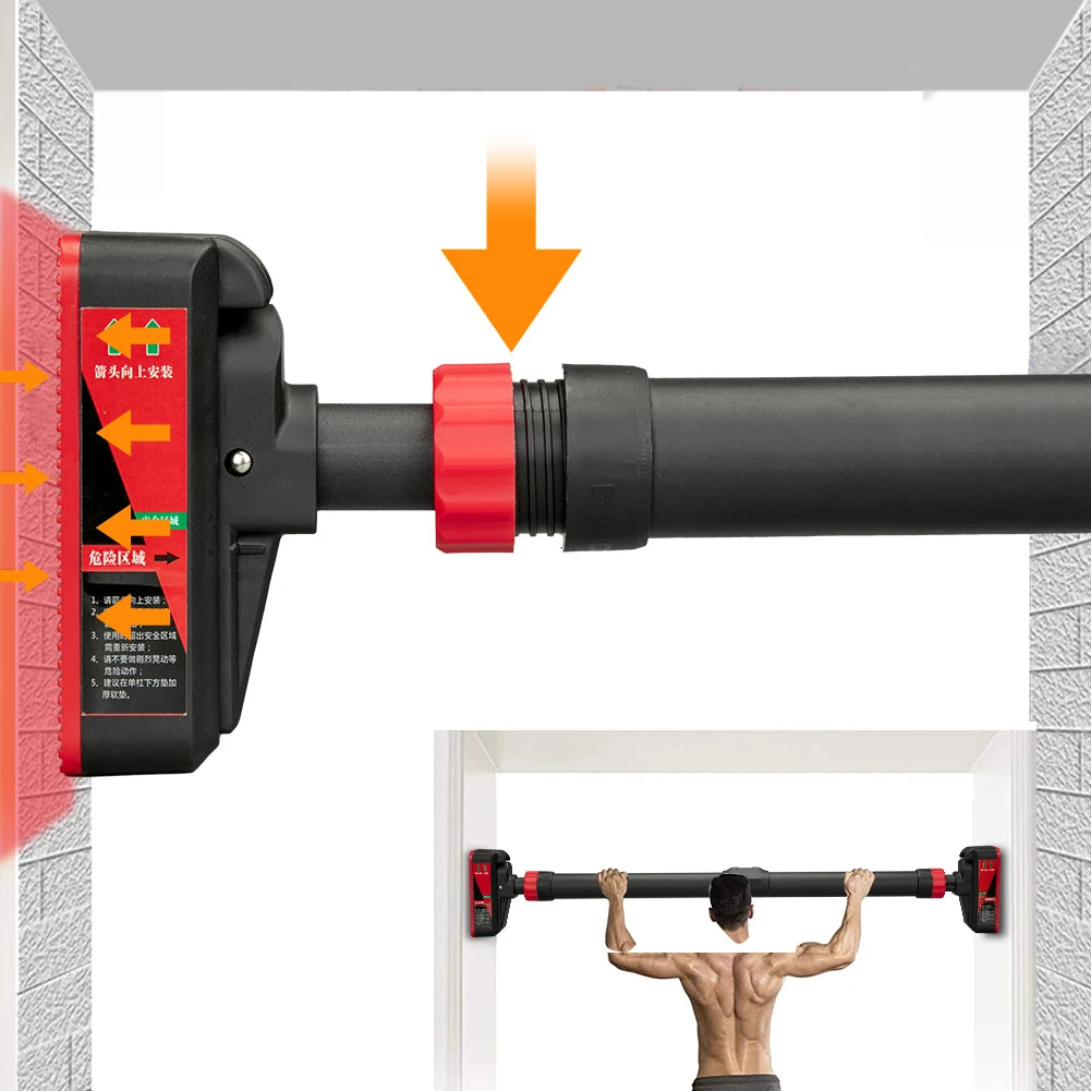 Strength Training Pull-up Bars with Level Gauge 69-92cm Adjustable Width 200kg Max Load