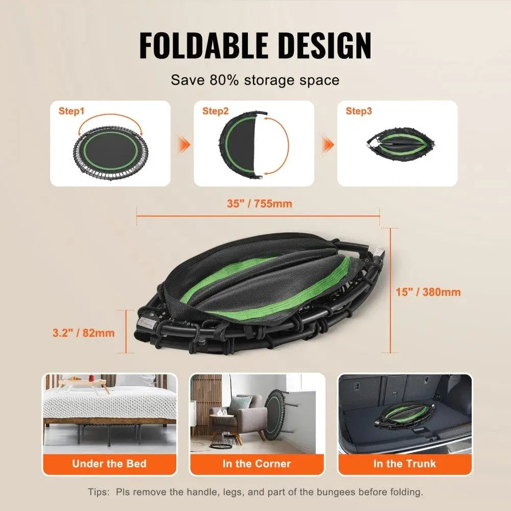 Fitness Rebounder with Handle for Home Workout