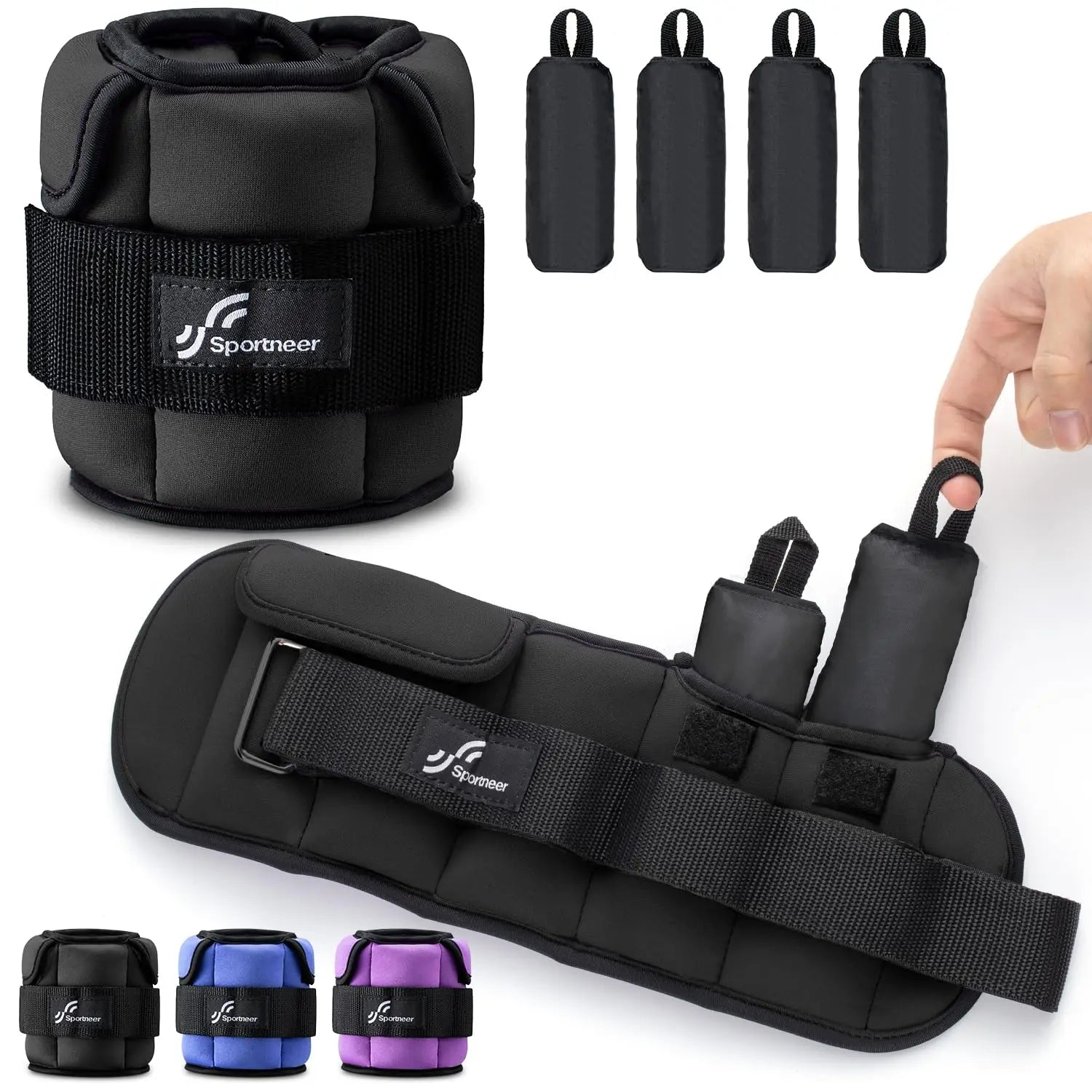 Sportneer Adjustable Wrist and Ankle Weights for Women and Men 1 Pair
